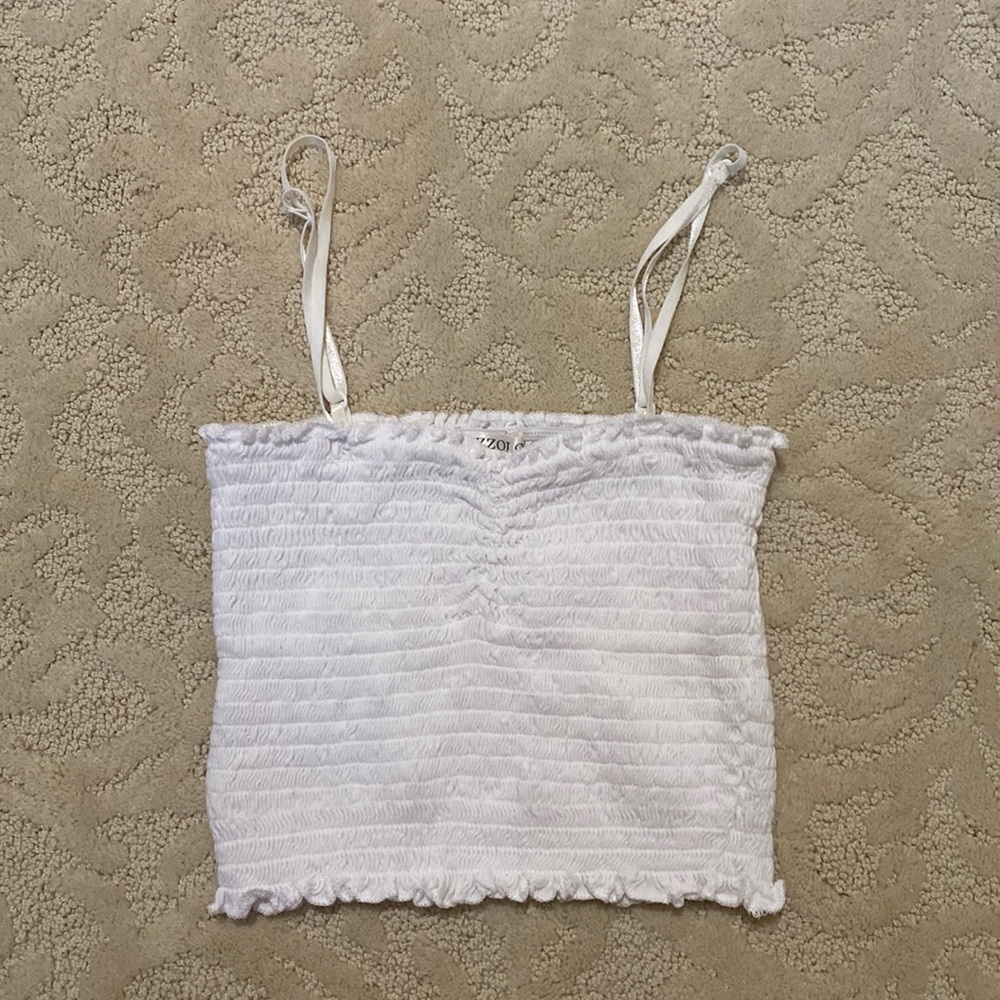 Bozzolo white cropped tank (S)